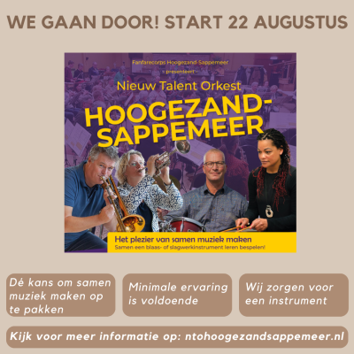Het Nieuw Talent Orkest gaat door op 22 augustus